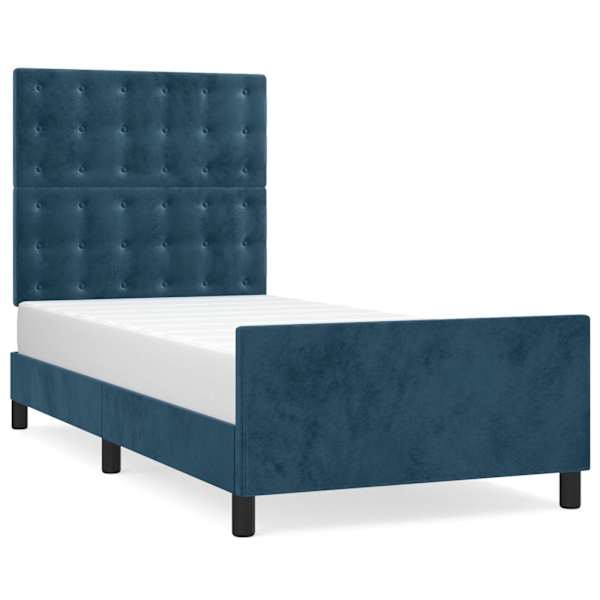 vidaXL Voodiraam ilma madratsita, tumesinine, 80x200 cm samet