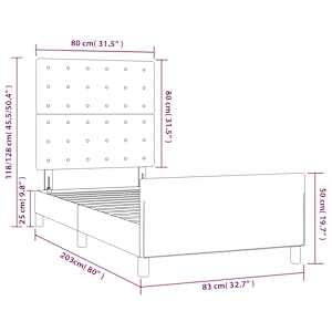 Rám postele s čelem růžový 80x200 cm samet - obrázek 14