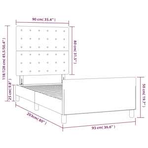 Rám postele s čelem růžový 90x200 cm samet - obrázek 14
