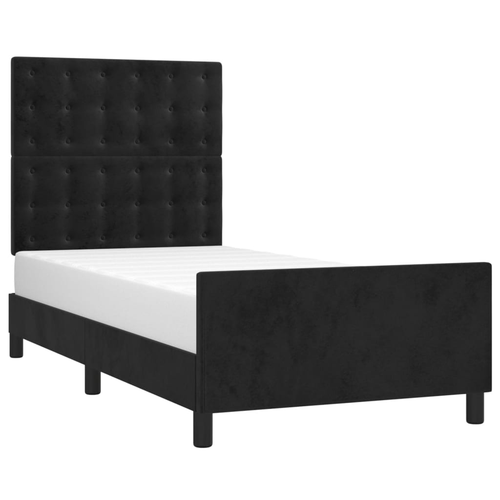 vidaXL Bedframe zonder matras 100x200 cm fluweel zwart afbeelding