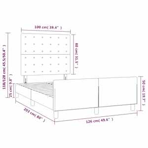 Rám postele bez matrace tmavě šedá 120 x 200 cm samet - obrázek 14