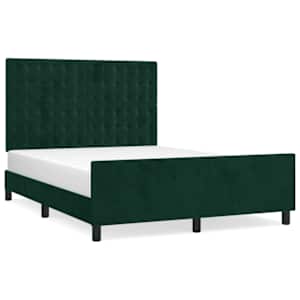 Rám postele bez matrace tmavě zelená 140 x 190 cm samet - obrázek 2