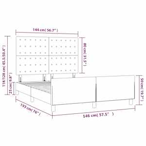 Rám postele bez matrace tmavě zelená 140 x 190 cm samet - obrázek 12