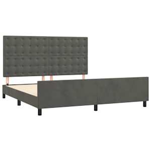 Rám postele bez matrace tmavě šedý 160 x 200 cm samet - obrázek 4
