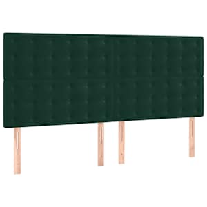 Rám postele bez matrace tmavě zelená 160 x 200 cm samet - obrázek 7