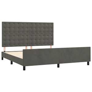Rám postele s čelem tmavě šedý 180x200 cm samet - obrázek 4