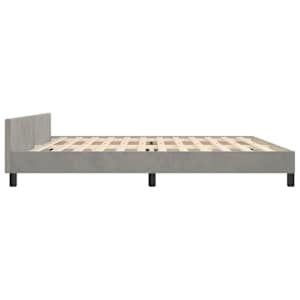 Rám postele bez matrace světle šedý 200 x 200 cm samet - obrázek 7