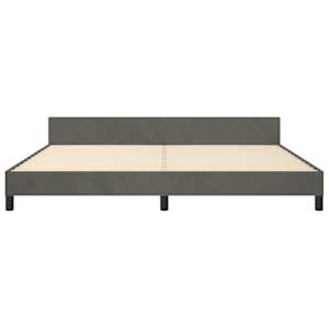 Rám postele bez matrace tmavě šedý 200 x 200 cm samet - obrázek 6