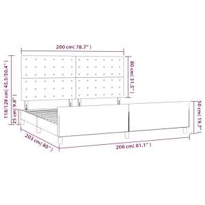 Rám postele bez matrace tmavě zelená 200 x 200 cm samet - obrázek 12