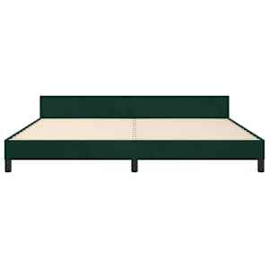Rám postele bez matrace tmavě zelená 200 x 200 cm samet - obrázek 6