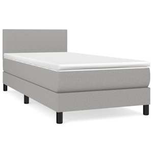 Box spring postel s matrací světle šedá 80 x 200 cm textil - obrázek 2