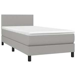 Box spring postel s matrací světle šedá 80 x 200 cm textil - obrázek 3