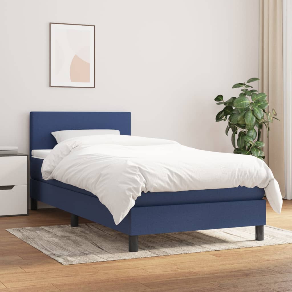  ΚΡΕΒΑΤΙ BOXSPRING ΜΕ ΣΤΡΩΜΑ ΜΠΛΕ 90X190 ΕΚ.ΥΦΑΣΜΑΤΙΝΟ V-3139863