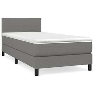 Box spring postel s matrací tmavě šedá 90x200 cm textil - obrázek 2