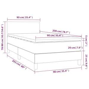 Box spring postel s matrací krémová 90x200 cm textil - obrázek 7