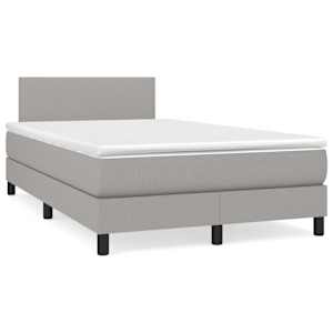 Box spring postel s matrací světle šedá 120 x 200 cm textil - obrázek 2