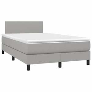 Box spring postel s matrací světle šedá 120 x 200 cm textil - obrázek 3