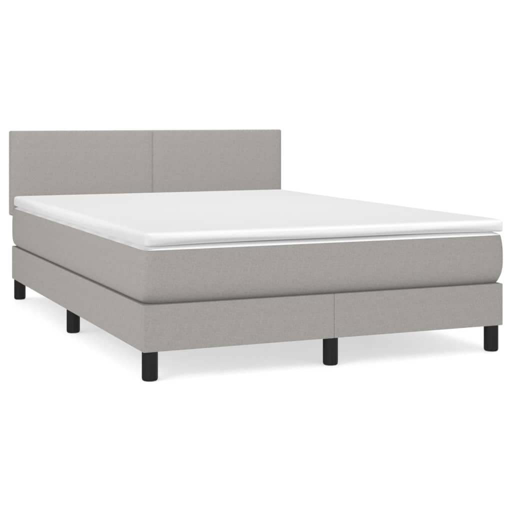 Thumbnail - vidaXL Boxspringbett mit Matratze Hellgrau 140x190 cm Stoff