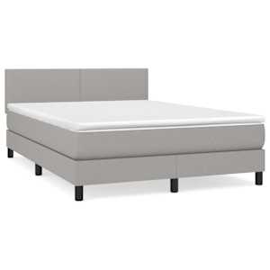 Box spring postel s matrací světle šedá 140 x 190 cm textil - obrázek 2