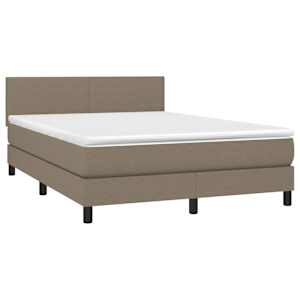vidaXL Rams&auml;ng med madrass taupe 140x200 cm tyg