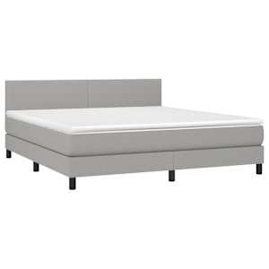 Box spring postel s matrací světle šedá 180 x 200 cm textil - obrázek 3