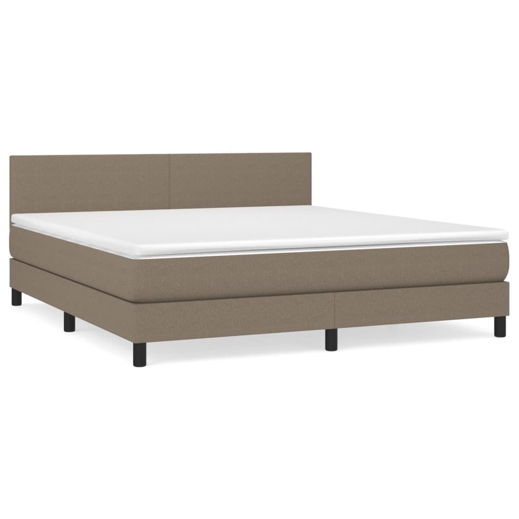 vidaXL Box spring postelja z vzmetnico taupe 180x200 cm blago