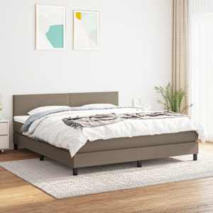 Box spring postel s matrací taupe 180x200 cm textil - obrázek 1