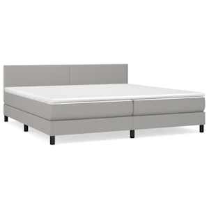Box spring postel s matrací světle šedá 200 x 200 cm textil - obrázek 2