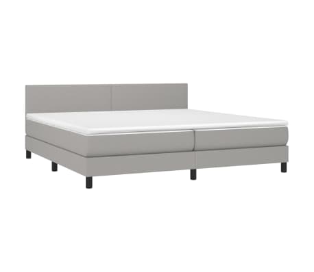 vidaXL Box spring postelja z vzmetnico svetlo siva 200x200 cm blago