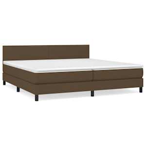 Box spring postel s matrací tmavě hnědá 200x200 cm textil - obrázek 2
