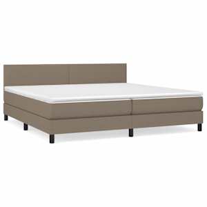 Box spring postel s matrací taupe 200x200 cm textil - obrázek 2
