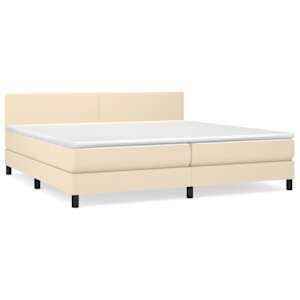 Box spring postel s matrací krémová 200x200 cm textil - obrázek 2