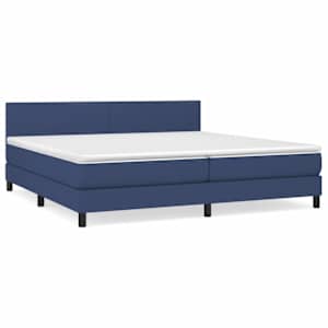 Box spring postel s matrací modrá 200x200 cm textil - obrázek 2
