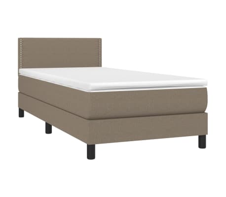vidaXL Boxspring met matras stof taupe 80x200 cm
