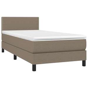 vidaXL Boxspring met matras stof taupe 80x200 cm