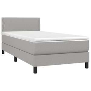 Box spring postel s matrací světle šedá 90x190 cm textil - obrázek 3