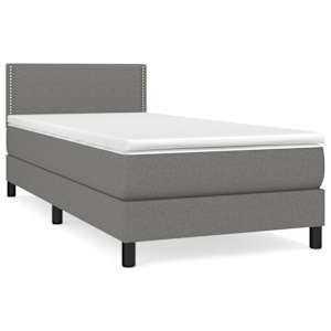 Box spring postel s matrací tmavě šedá 90x190 cm textil - obrázek 2