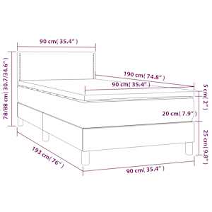 Box spring postel s matrací taupe 90x190 cm textil - obrázek 7