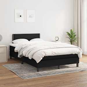 Box spring postelja z vzmetnico črn 120x200 cm blago