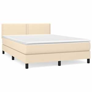 Box spring postel s matrací krémová 140x190 cm textil - obrázek 2