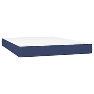 Box spring postelja z vzmetnico moder 140x190 cm blago - slika 5