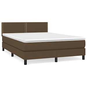 Box spring postel s matrací tmavě hnědá 140x200 cm textil - obrázek 2