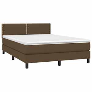 Box spring postel s matrací tmavě hnědá 140x200 cm textil - obrázek 3