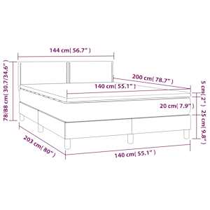 Box spring postel s matrací tmavě hnědá 140x200 cm textil - obrázek 7