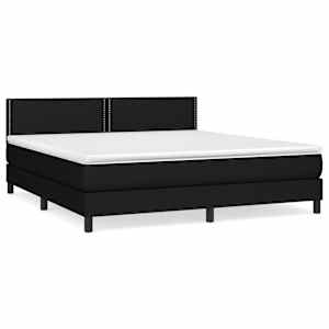 Box spring postel s matrací černá 160x200 cm textil - obrázek 2
