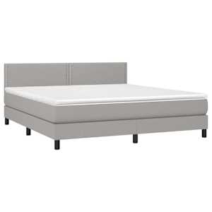 Box spring postel s matrací světle šedá 180 x 200 cm textil - obrázek 3