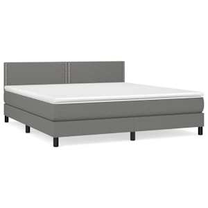 Box spring postel s matrací tmavě šedá 180x200 cm textil - obrázek 2