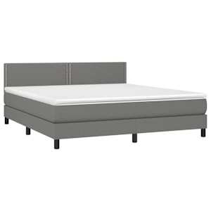Box spring postel s matrací tmavě šedá 180x200 cm textil - obrázek 3