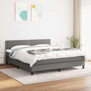 Box spring postel s matrací tmavě šedá 180x200 cm textil - obrázek 1