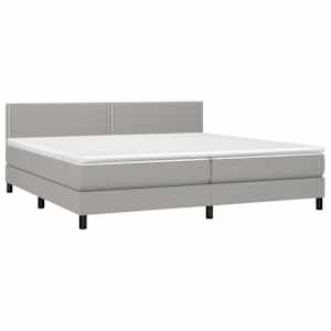 Box spring postel s matrací světle šedá 200 x 200 cm textil - obrázek 3
